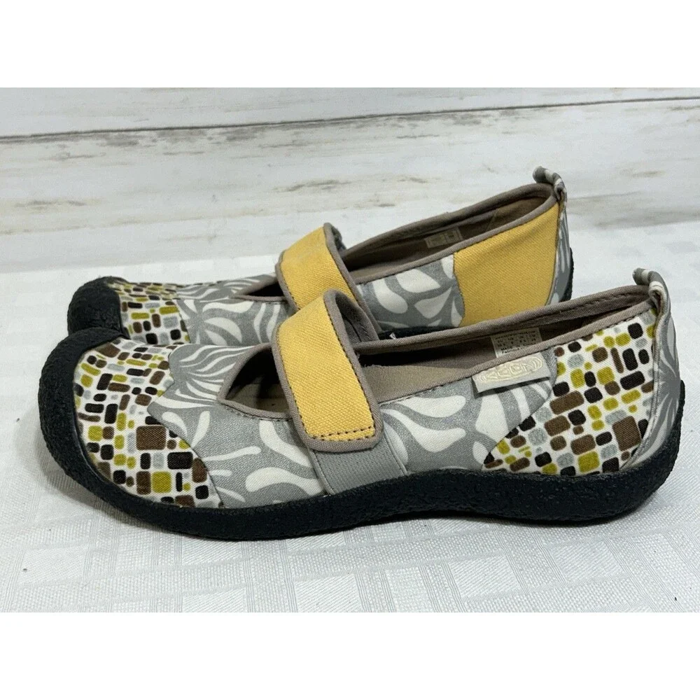 KEEN Mary Jane Harvest Mimosa Silver Zebra Loafer Flats Shoes Women's Size 9